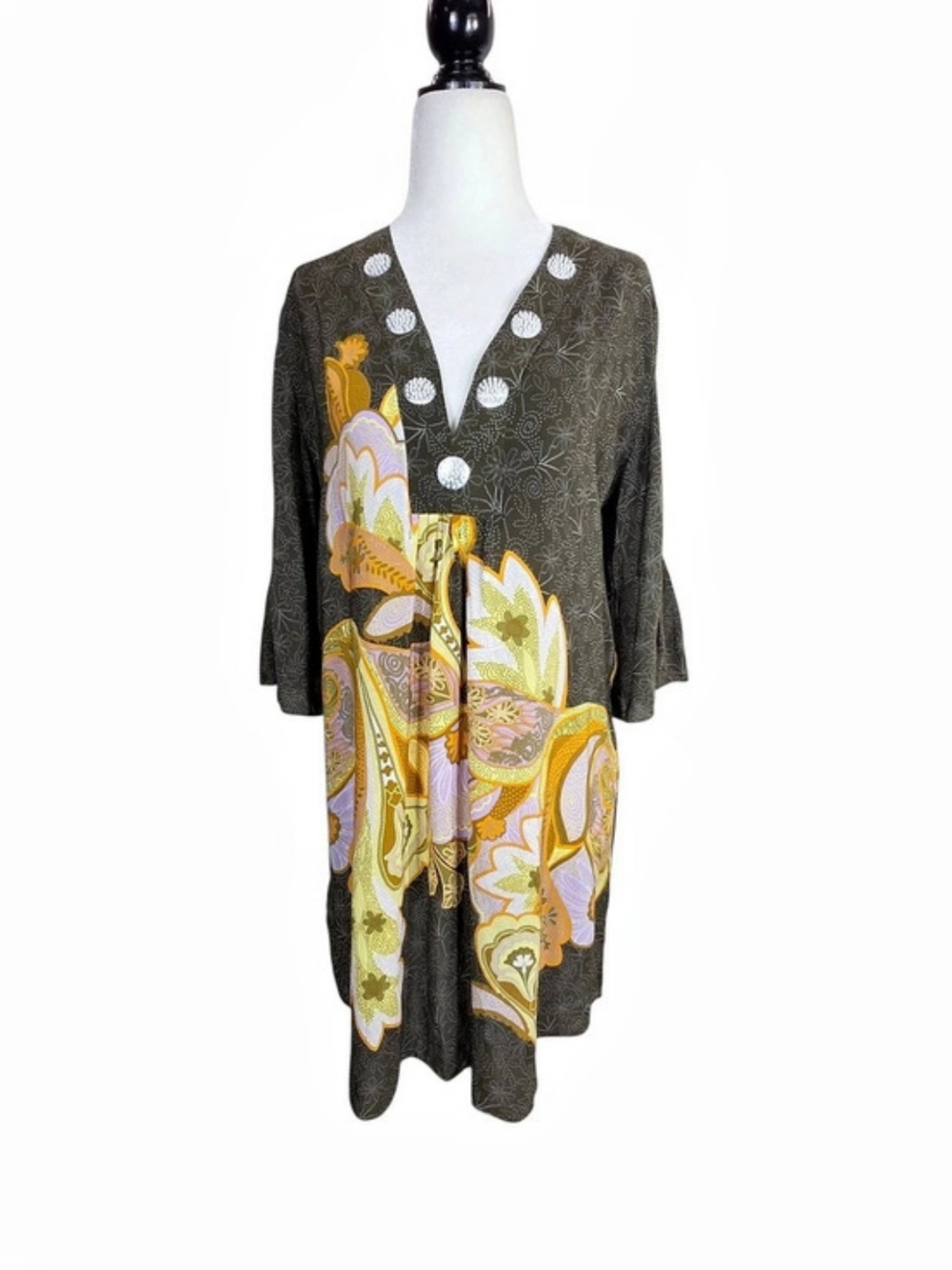 Marian Mehlhorn Floral Silk Cover - Up Tunic
